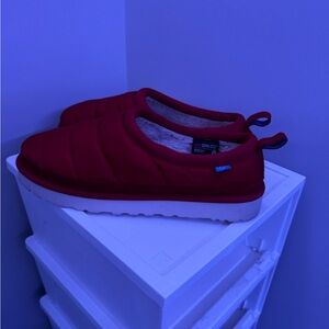UGG red puffer slides